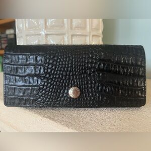 Furla Black Croc-Embossed Wallet